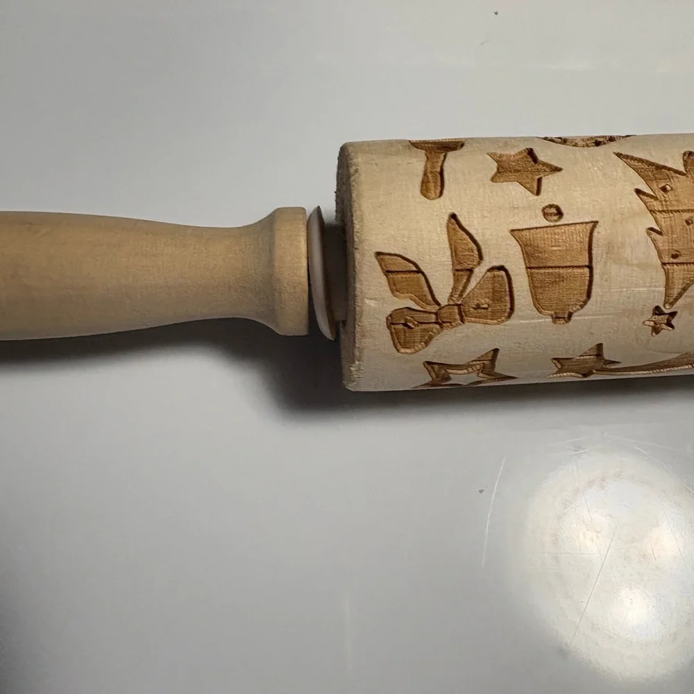 Engraved Wooden Rolling Pins- Christmas themed